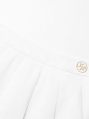 UTAA Golden Crown Ring Panther Angle Pleats Skirt : White