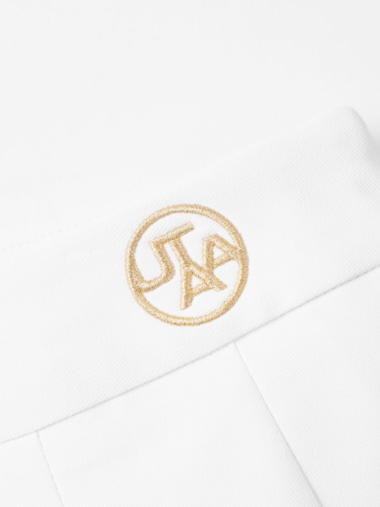UTAA Golden Crown Ring Panther Angle Pleats Skirt : White
