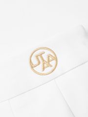 UTAA Golden Crown Ring Panther Angle Pleats Skirt : White