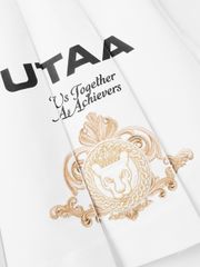 UTAA Golden Crown Ring Panther Angle Pleats Skirt : White