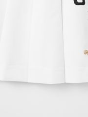 UTAA Golden Crown Ring Panther Angle Pleats Skirt : White