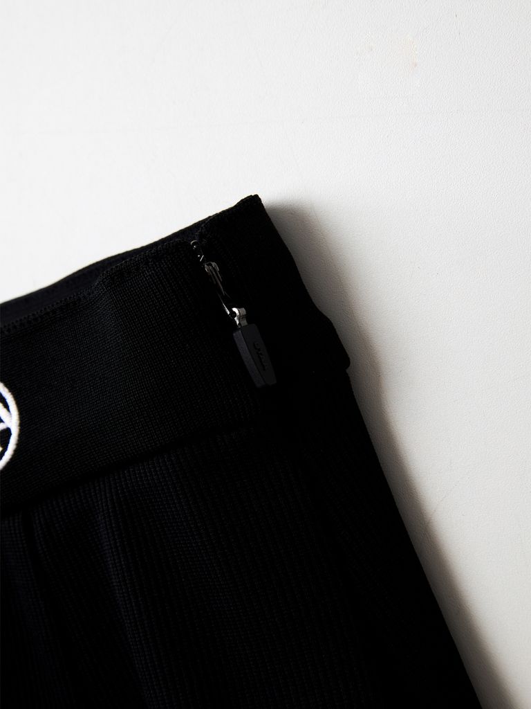 UTAA Triple Tiny Logo Flare Skirt : Black