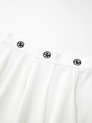 UTAA Triple Tiny Logo Flare Skirt : White