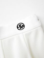 UTAA Triple Tiny Logo Flare Skirt : White