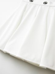 UTAA Triple Tiny Logo Flare Skirt : White