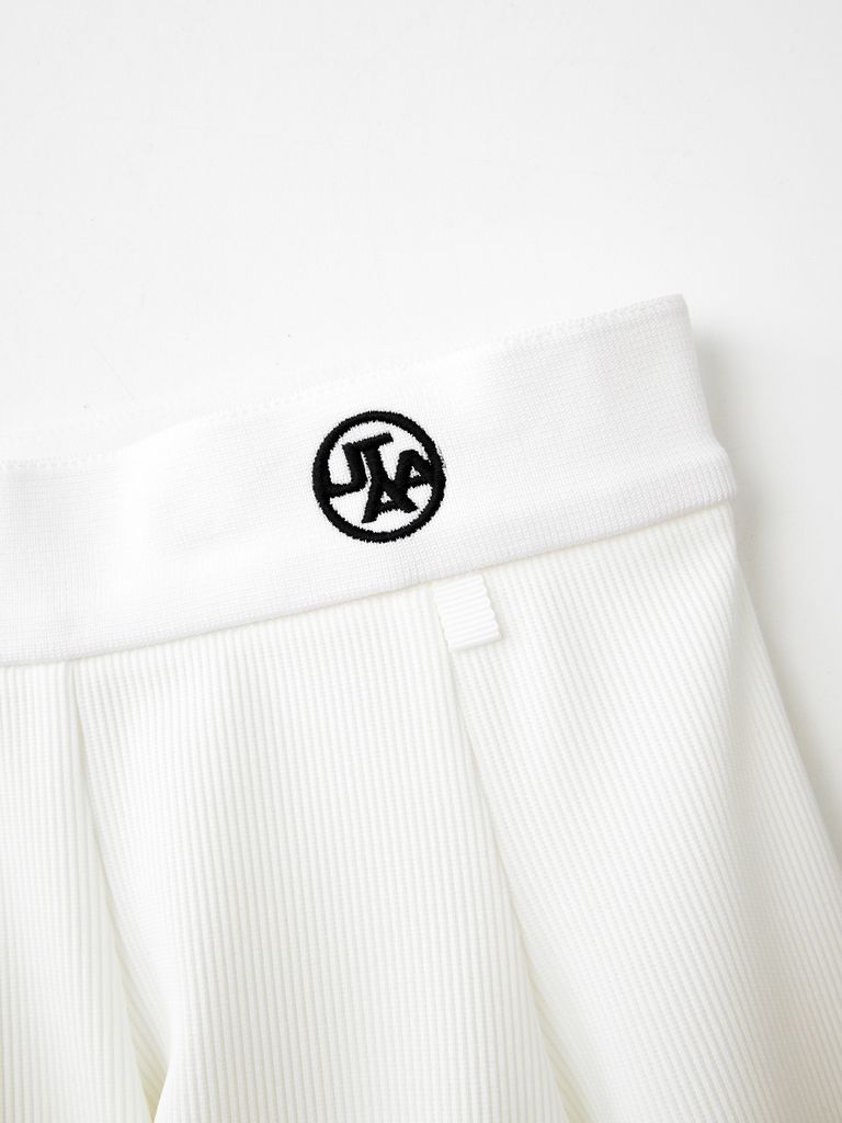 UTAA Triple Tiny Logo Flare Skirt : White