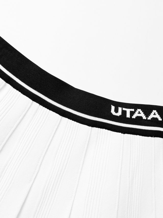 UTAA Dime Classic Knit Flare Skirt: White