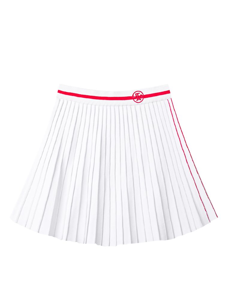 UTAA Notion Flare Knit Skirt : White
