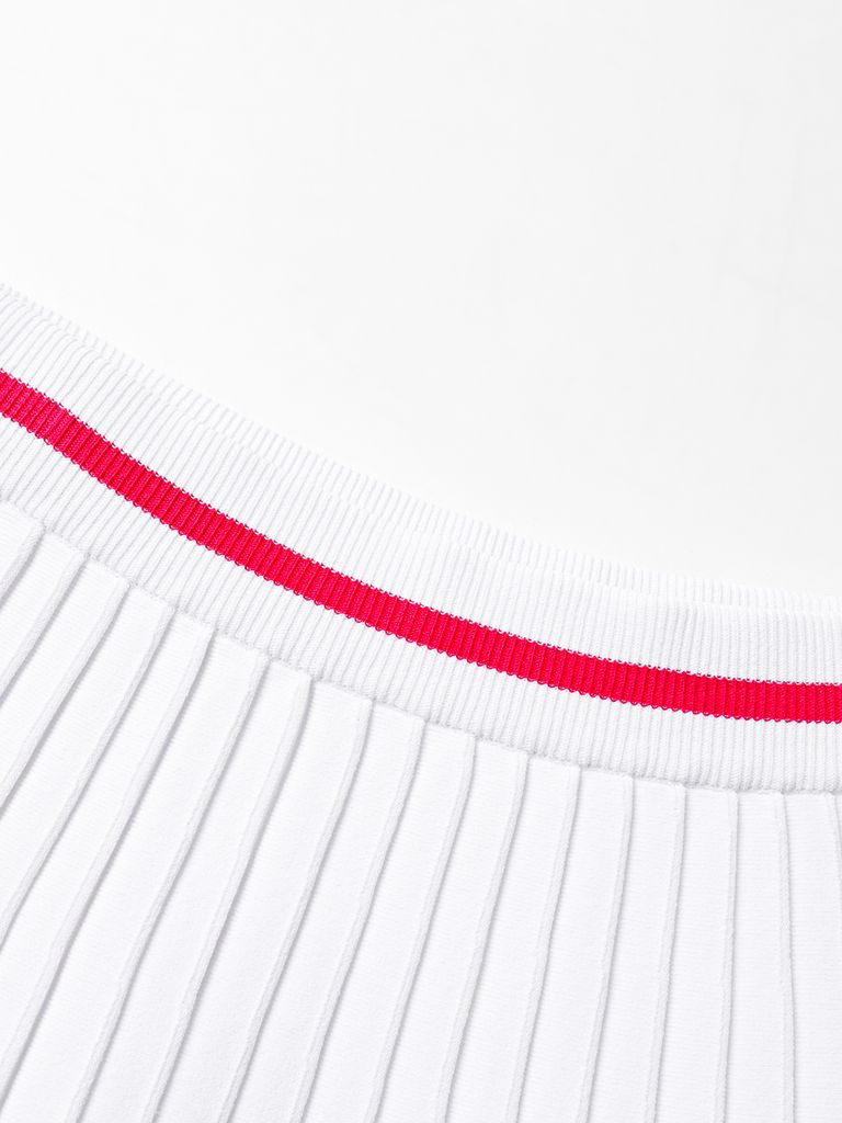 UTAA Notion Flare Knit Skirt : White