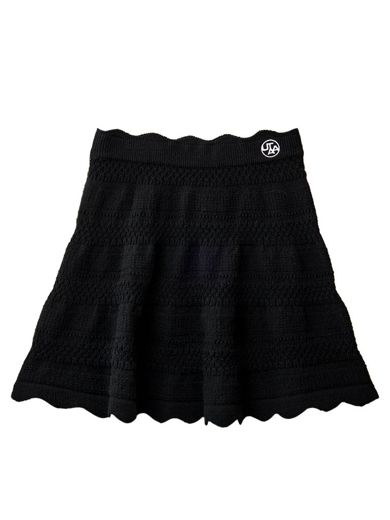 UTAA Twin ruffle Flare Skirt : Black