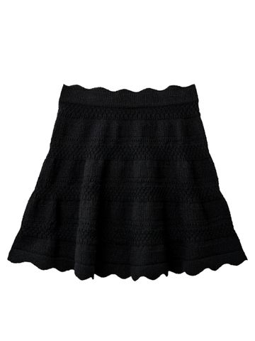 UTAA Twin ruffle Flare Skirt : Black
