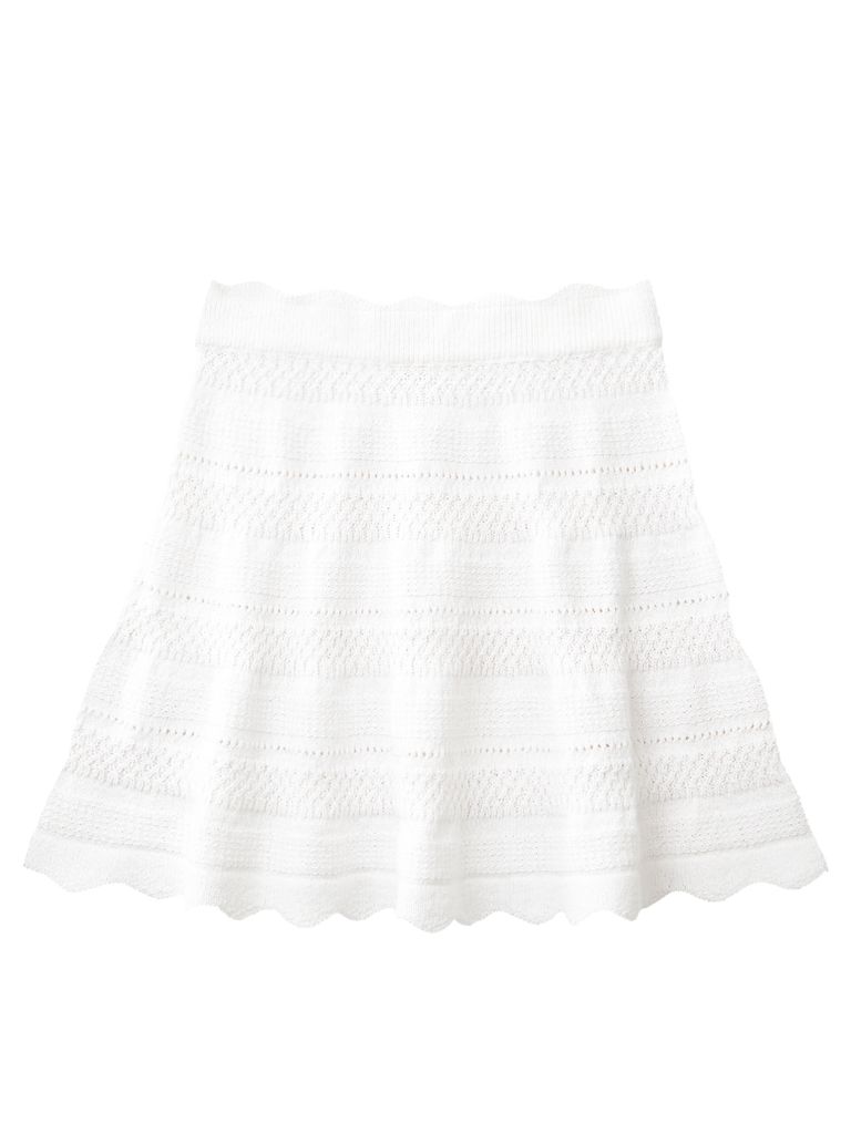 UTAA Twin ruffle Flare Skirt : White