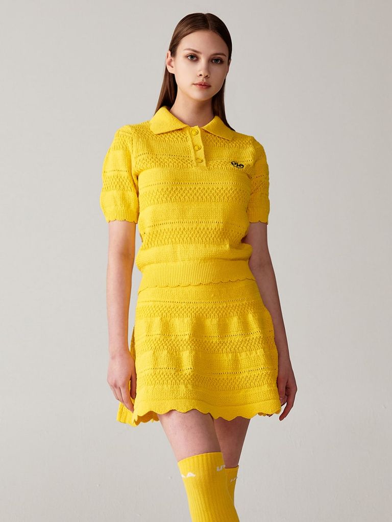 UTAA Twin ruffle Flare Skirt : Yellow