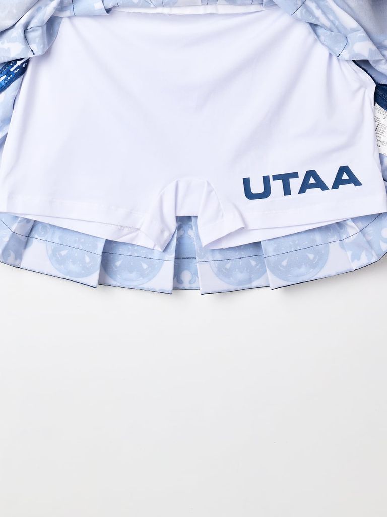 UTAA Sequence Baroque Graphic Pleats Skirt : Blue