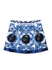UTAA Sequence Baroque Graphic Pleats Skirt : Blue