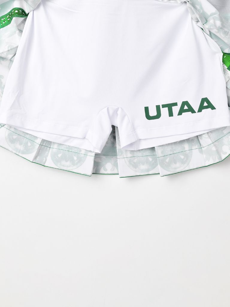 UTAA Sequence Baroque Graphic Pleats Skirt : Green
