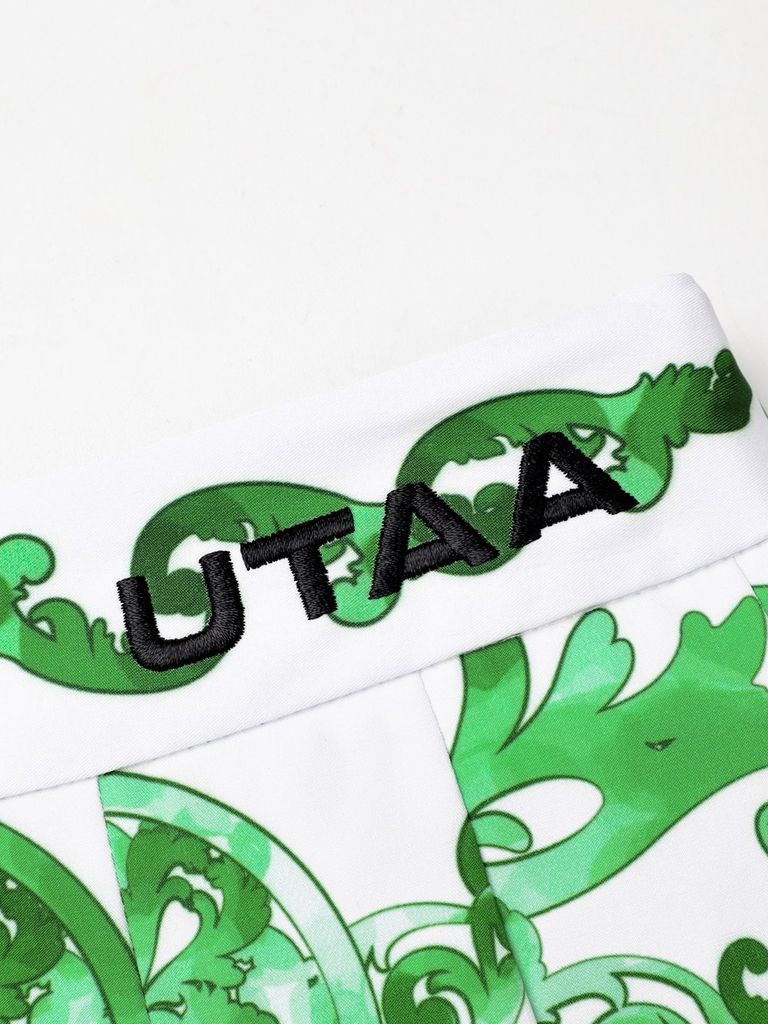 UTAA Sequence Baroque Graphic Pleats Skirt : Green