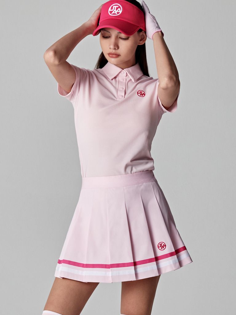 UTAA Dual Tape Mix Flare Skirt : Light Pink