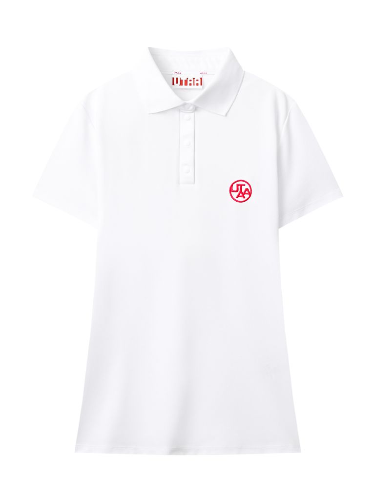 UTAA Plain Color Symbol PK T-shirt : Women's White