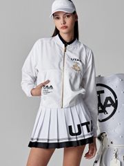 UTAA Golden Crown Ring Panther Windbreaker Jumper : Women's White