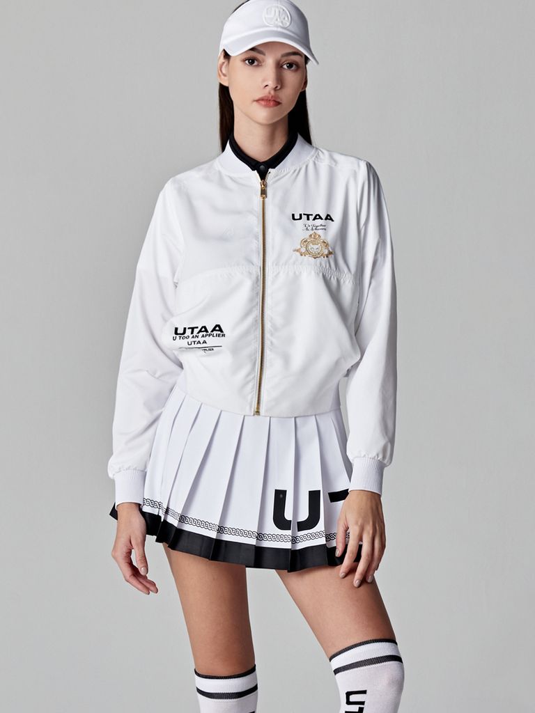 UTAA Golden Crown Ring Panther Windbreaker Jumper : Women's White