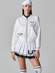 UTAA Golden Crown Ring Panther Windbreaker Jumper : Women's White
