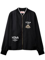 UTAA Golden Crown Ring Panther Windbreaker Jumper : Men's Black