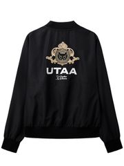 UTAA Golden Crown Ring Panther Windbreaker Jumper : Men's Black