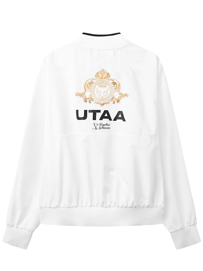 UTAA Golden Crown Ring Panther Windbreaker Jumper : Men's White