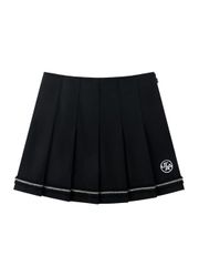 UTAA Tassel Lace Pleats Skirt : Black