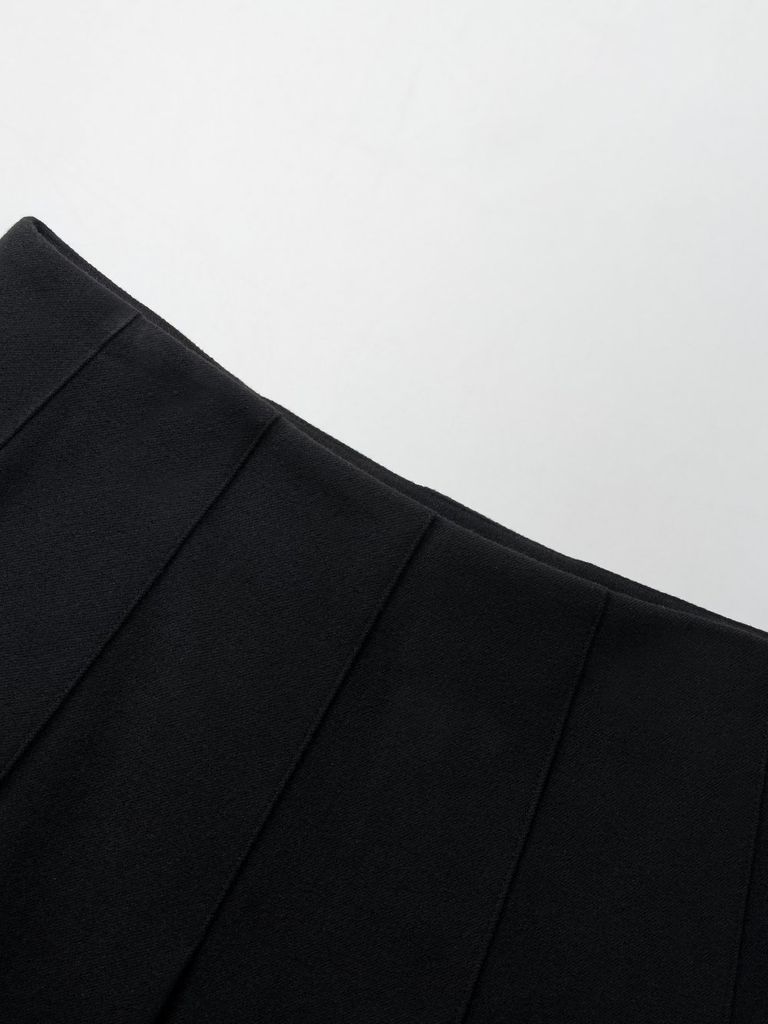 UTAA Tassel Lace Pleats Skirt : Black