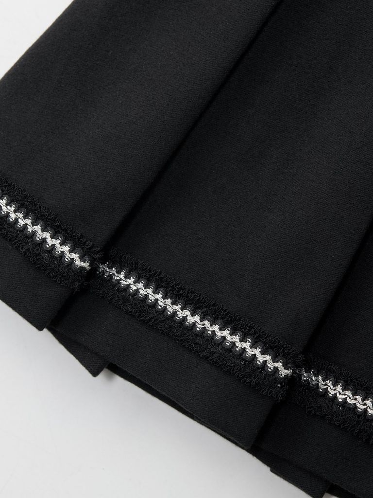 UTAA Tassel Lace Pleats Skirt : Black