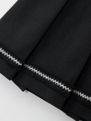 UTAA Tassel Lace Pleats Skirt : Black