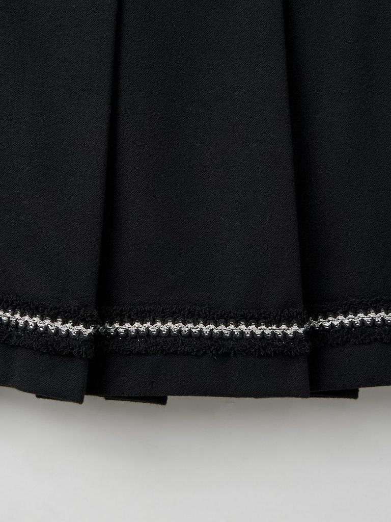 UTAA Tassel Lace Pleats Skirt : Black