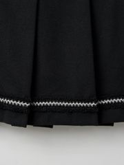 UTAA Tassel Lace Pleats Skirt : Black