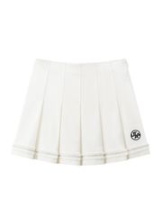 UTAA Tassel Lace Pleats Skirt : White