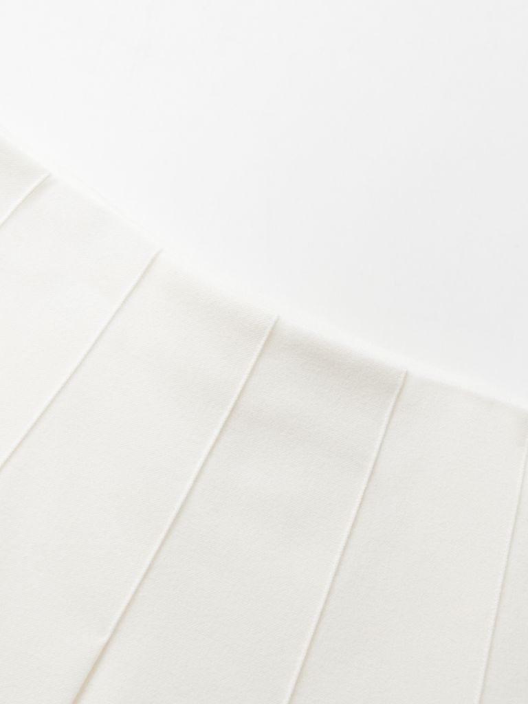 UTAA Tassel Lace Pleats Skirt : White