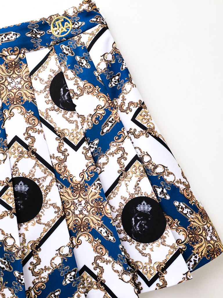 UTAA APEX Chain Baroque Pleats Skirt : Blue