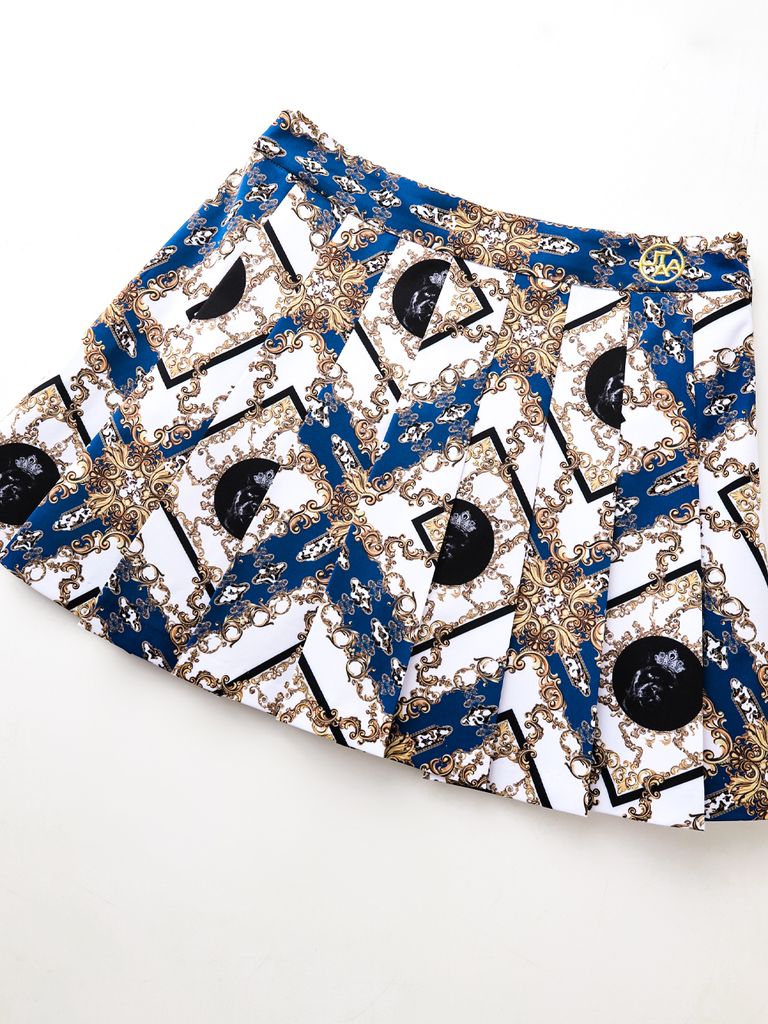 UTAA APEX Chain Baroque Pleats Skirt : Blue