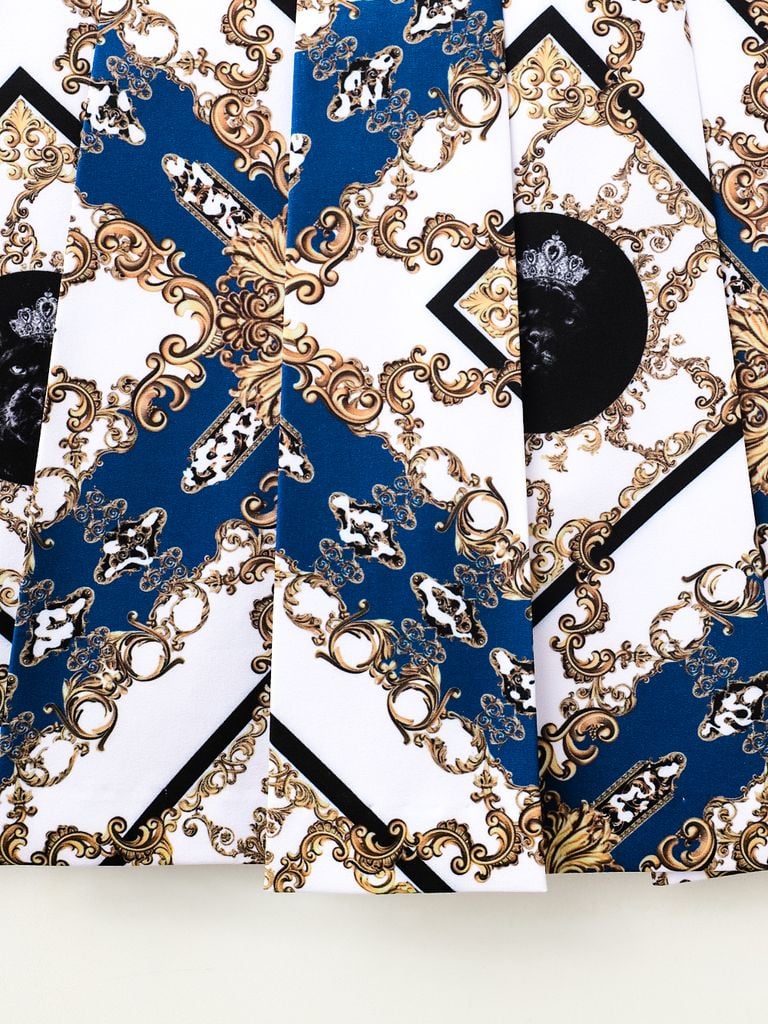 UTAA APEX Chain Baroque Pleats Skirt : Blue