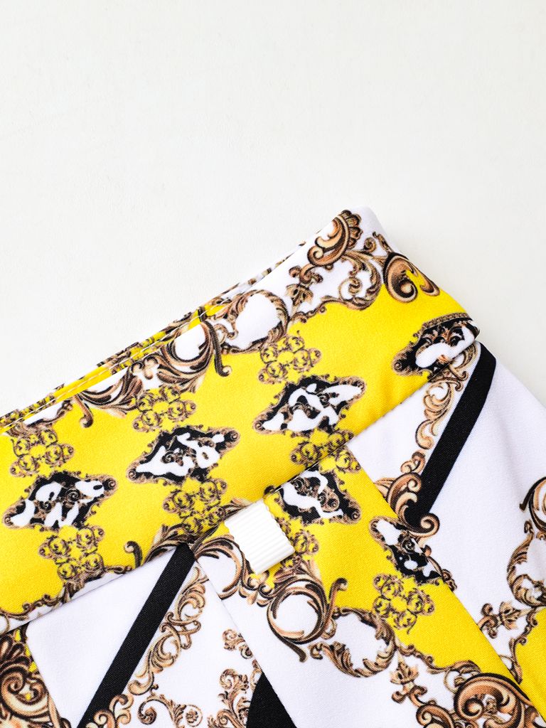 UTAA APEX Chain Baroque Pleats Skirt : Yellow