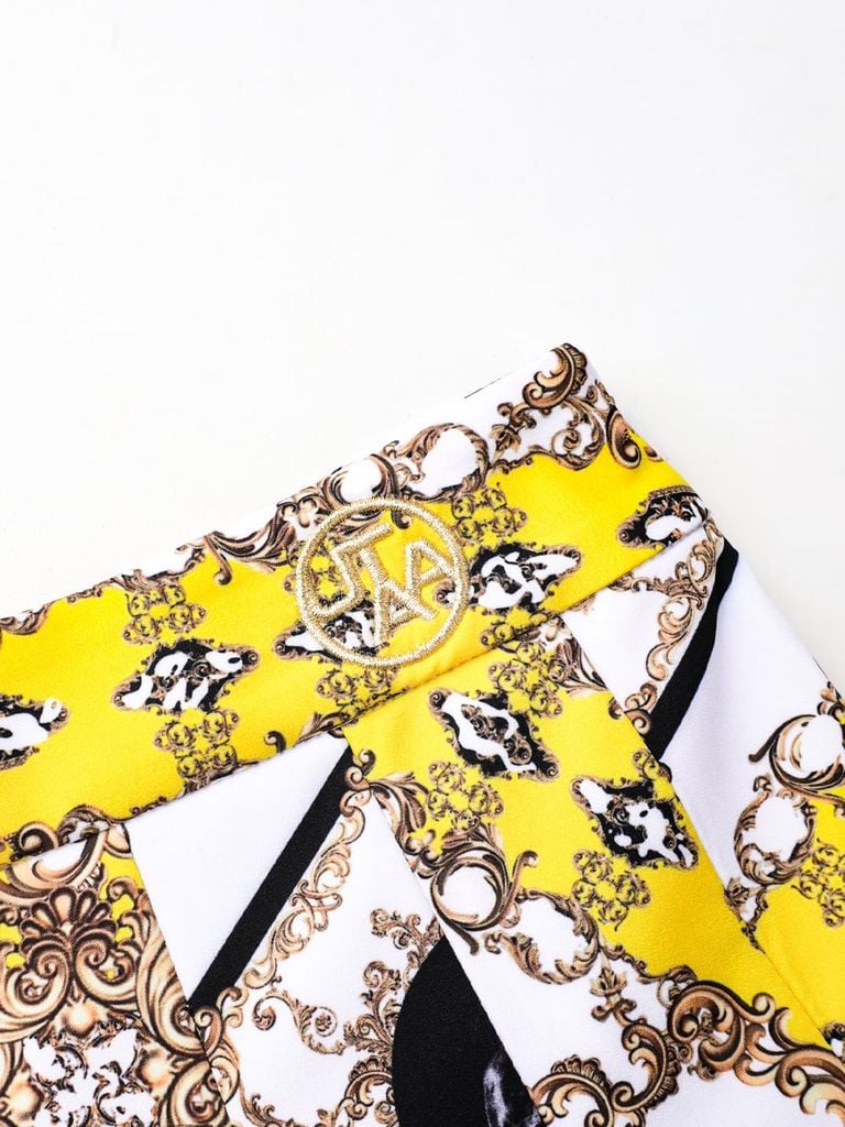 UTAA APEX Chain Baroque Pleats Skirt : Yellow