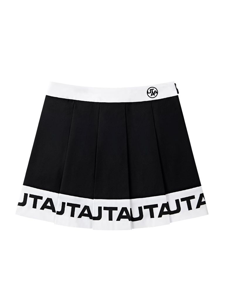 UTAA Monoral Binding Pleats Skirt : Black