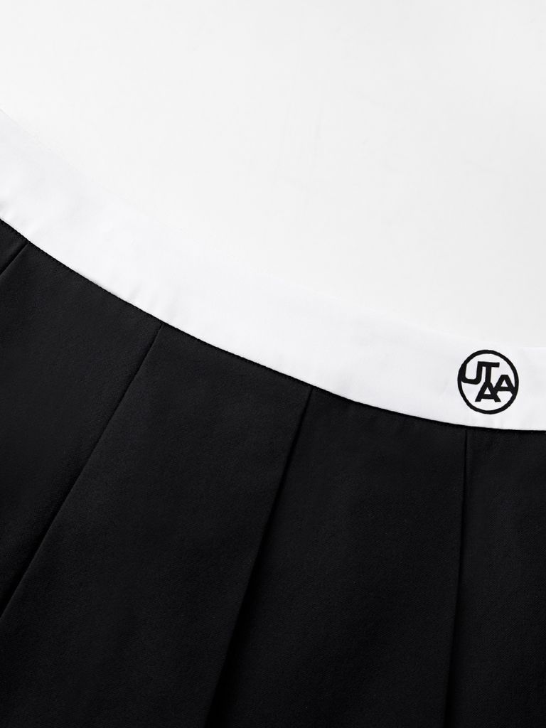 UTAA Monoral Binding Pleats Skirt : Black