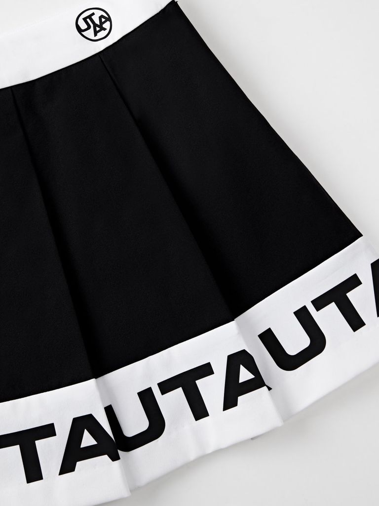UTAA Monoral Binding Pleats Skirt : Black