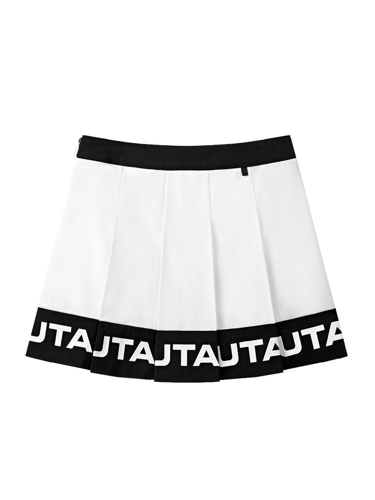 UTAA Monoral Binding Pleats Skirt : White