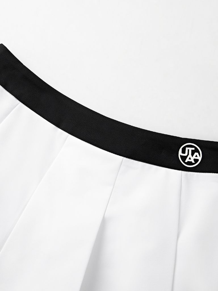 UTAA Monoral Binding Pleats Skirt : White