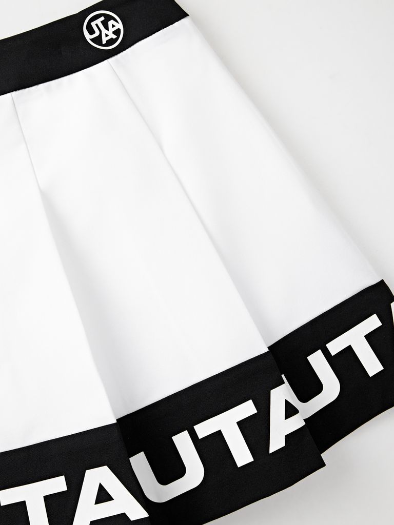 UTAA Monoral Binding Pleats Skirt : White