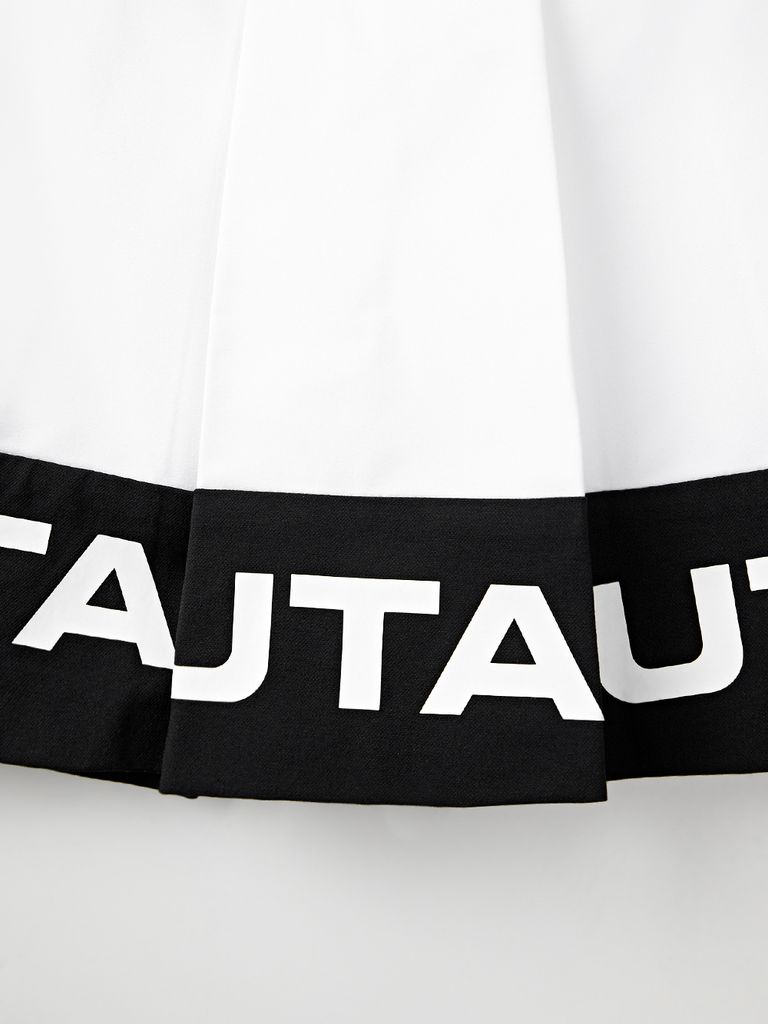 UTAA Monoral Binding Pleats Skirt : White