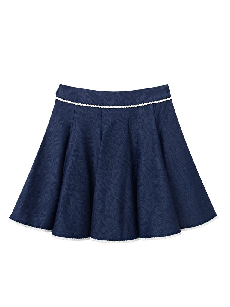 UTAA Notredame Lace Flare Skirt : Navy